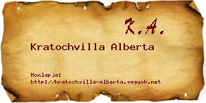 Kratochvilla Alberta névjegykártya